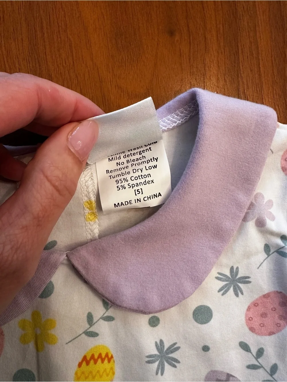Stitchy Fish Easter Pastel Egg Print Girls Set with Lilac Collar size 5
